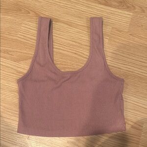 American Eagle Outfitters Ribbed Pink Tank Top